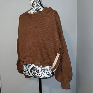 Rusty orange striped sweater